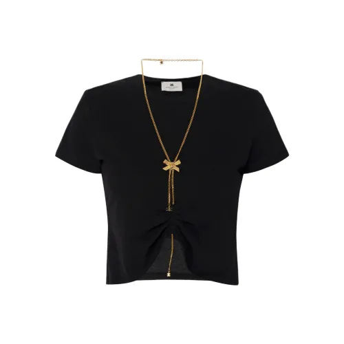 Elisabetta Franchi Стандартная T-рубашка Женская Черная