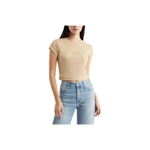 Calvin Klein T-рубашка женская теплая песочного цвета