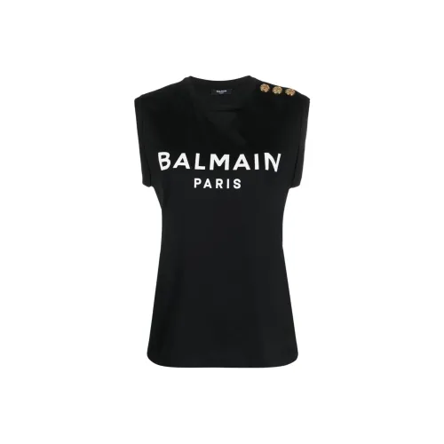BALMAIN Черные Женские Т-рубашки