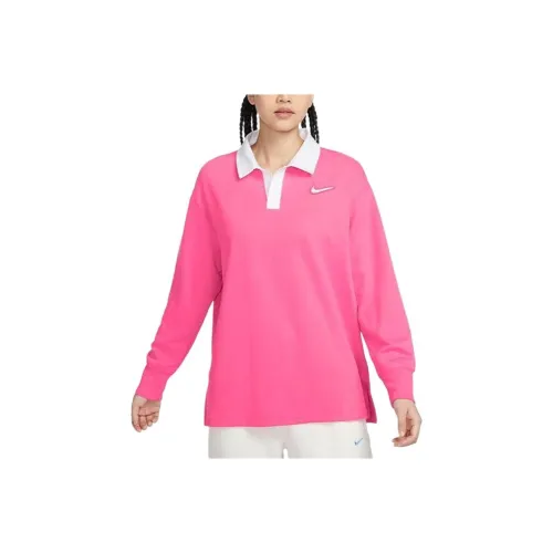 Nike Dragon New Year's Collection Рукав с спущенным плечом T-рубашка Женская Розовая