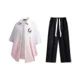 Set (White Pink Shirt + Black Jeans)  
Комплект (Белая Розовая Рубашка + Черные Джинсы)