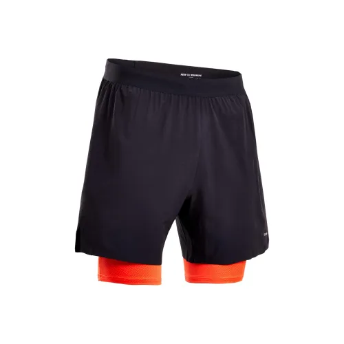 DECATHLON Черный/Оранжевый Мужские спортивные шорты