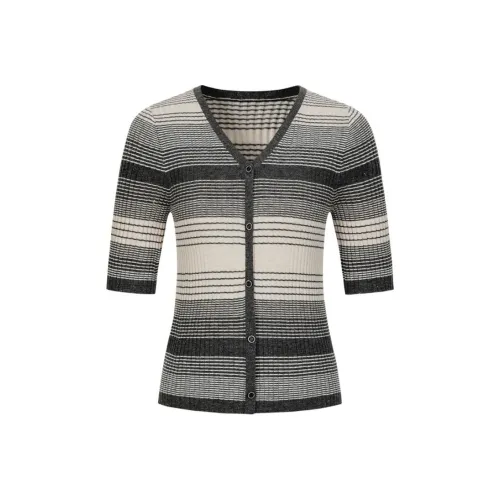 JZ. ANNAKRO Свитер Женский Полосатый Светло-Серый