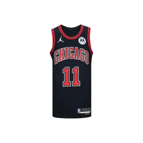 Джордан Баскетбольная Джерси Announcement Версия Chicago Bulls Мужской Черный