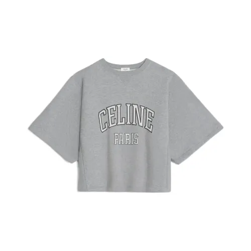 CELINE SS24 Рукав с оборванным плечом T-рубашка Женская Серый