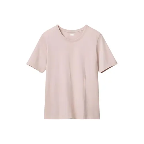 UNIQLO SS24 Стандартная T-рубашка Женская Пастельно-розовая