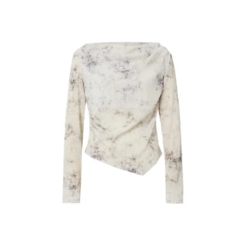 Hopeshow T-рубашка женская бежевая с цветами