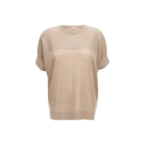 Brunello Cucinelli Хаки Женские Короткие Топы