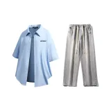 Комплект (Светло-синяя рубашка + Светло-синие джинсы)