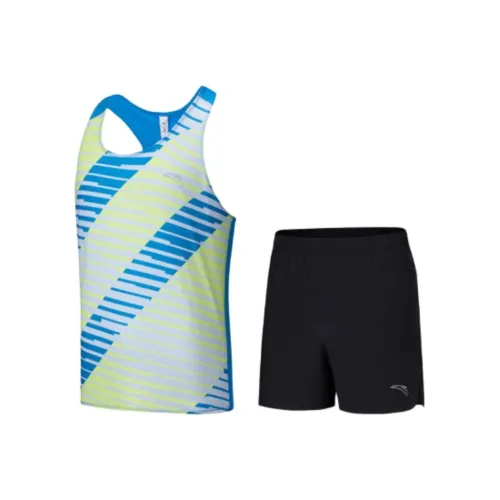 Anta Комплект Frozen Синий Топ+Черные Шорты Мужской Фитнес Набор