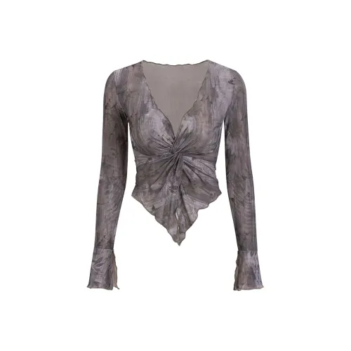 Ariseism T-Shirt Женская Серый Зеленый