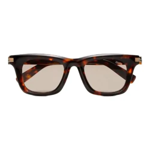 Zegna Ацетат Квадратные Солнцезащитные очки Унисекс Черепаховый
