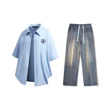 Set (Light Blue Shirt + Nostalgic Blue Jeans)  
Комплект (Светло-синяя рубашка + Ностальгические синие джинсы)