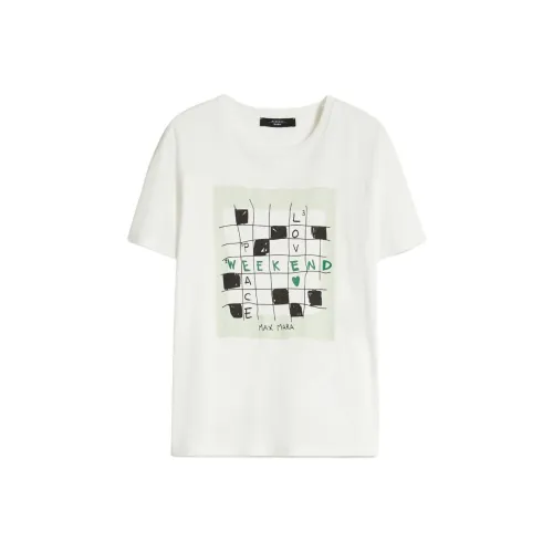 MaxMara Sante Collection Printed Jersey T-Shirt T-Shirt Женская Белая