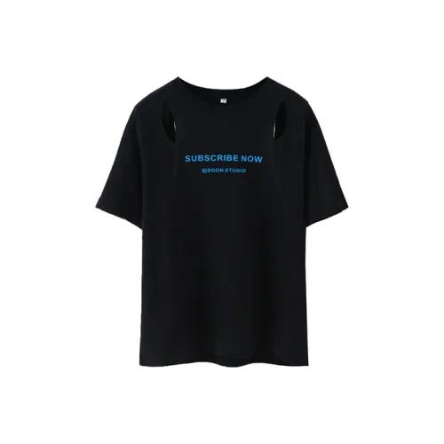 SOON FLOWER T-рубашка Женская Черная