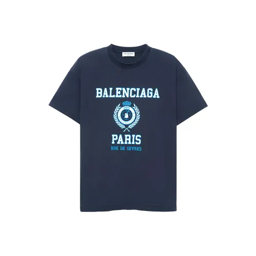 Balenciaga T-рубашка с рукавом-трубкой женская морской синий