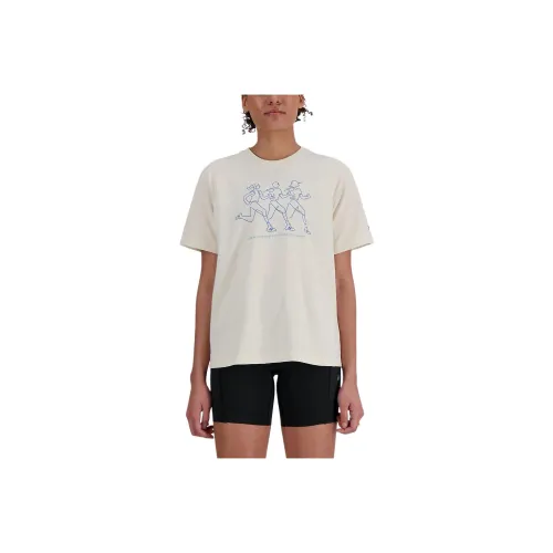 New Balance T-Shirt Женская Экрю