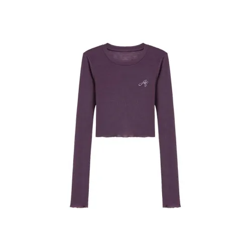 YITOUAGUA Фиолетовый Женский Короткий Топ