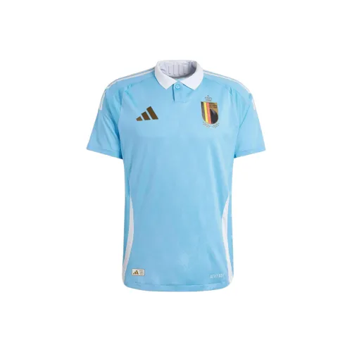 Adidas Бельгия 2024 Away Authentic Jersey Футбол Jersey Game Бельгия National Team Away Men's Blue