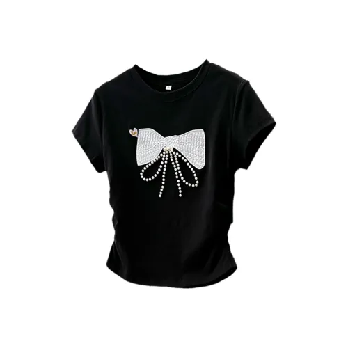 QIAOMONVHAI T-рубашка Женская Черная