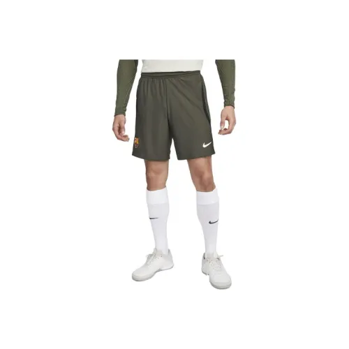 Nike F.C. Barcelona Strike Elite Football Shorts Men's Olive Green Найк F.C. Барселона Strike Elite Футбол Шорты Мужские Оливково-зеленые