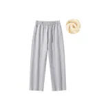 [Флисовая подкладка утолщенная (Рекомендуется для температуры ниже 10℃) Вересковый серый (Минималистский стиль, активный логотип на штанах)]