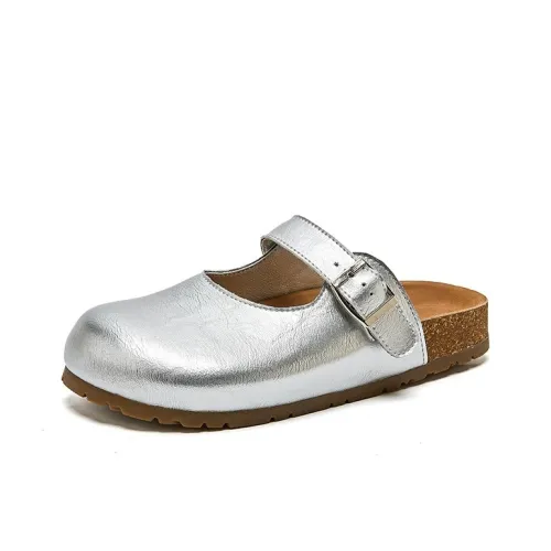 Mr.shang Устойчивые к истиранию Домашние тапочки Женские Серебряные