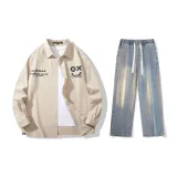 Set (Khaki Top + Vintage Blue Jeans)  
Комплект (Хаки Топ + Винтаж Синие Джинсы)