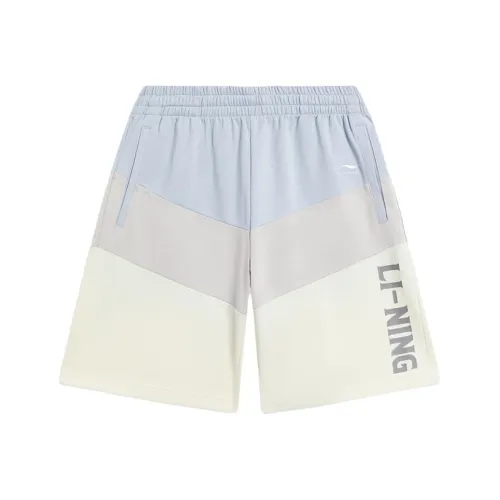 LINING Sports Life Collection Спортивные шорты Мужские Экрю Небесный Синий Светлый Дымчатый Серый