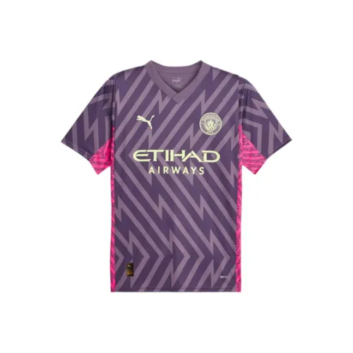 PUMA Essentials Manchester City Мужской Goalkeeper Короткий рукав Джерси Футбол Джерси Мужской Фиолетовый Уголь