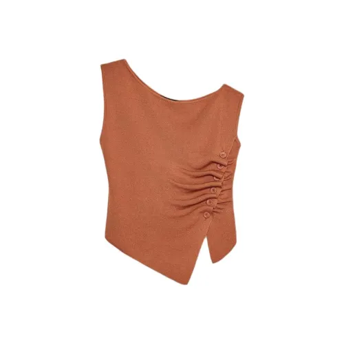 ZARA Майка Женская Земляной Тон