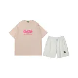 Серый, белый, с короткими рукавами + белые шорты