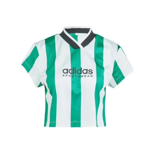 Adidas Колорблок Лесной зеленый Женские Короткие топы