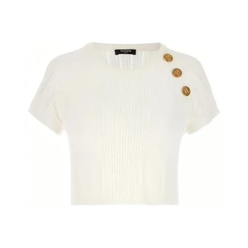 BALMAIN Белые Женские Футболки