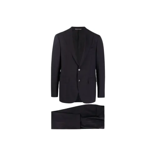 Canali Темно-синий Синий Мужской Деловой Костюм