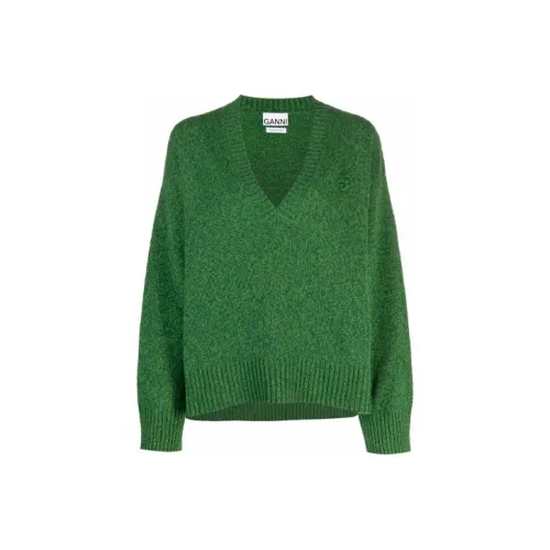 GANNI FW21 Свободный крой Свитер Женский Зеленый