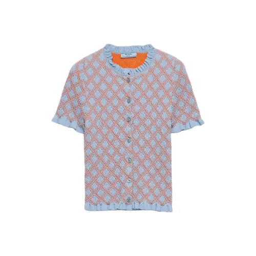 PRADA Стандартная T-рубашка Женская Синяя