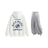 Комплект (Белый топ + Светло-серые повседневные штаны)