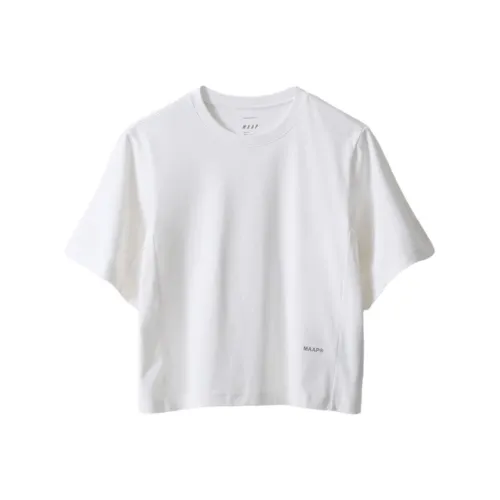 MAAP Life Collection Повседневный укороченный универсальный короткий рукав T-рубашка женская белая