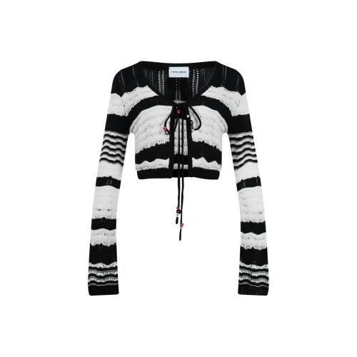 Valeria Obbaco Черный/Белый Женские Короткие Топы