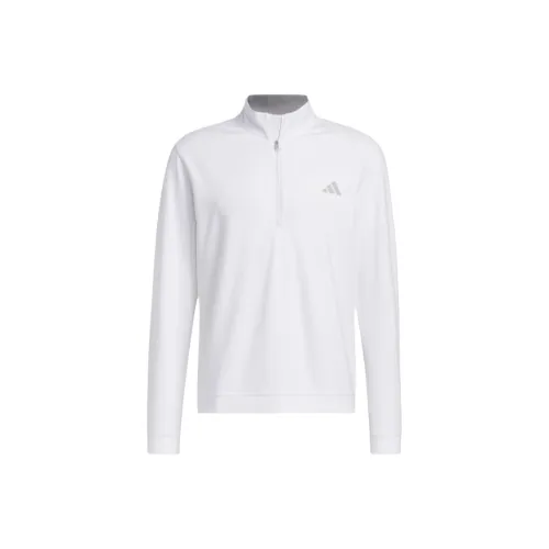 Adidas Elevated 1 4 ZIP Толстовка Гольф Одежда Мужская Белая