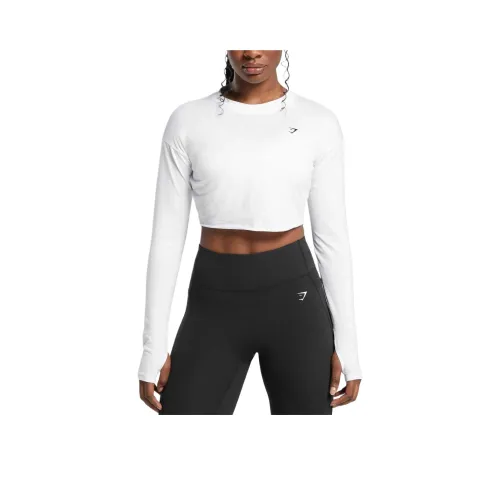 GYMSHARK Подъемный Длинный Рукав КУРТКА КУРТКА Женская Белая