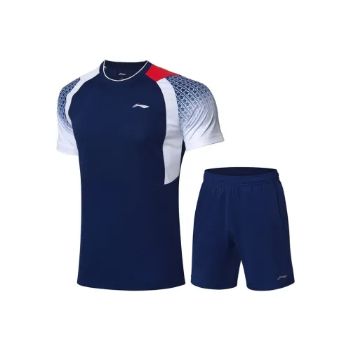 Подкладка для бадминтона джерси мужской темно-фиолетовый синий