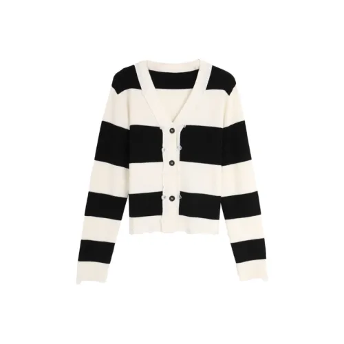 SETIROM Свитер Женский Черный Белый Полосы