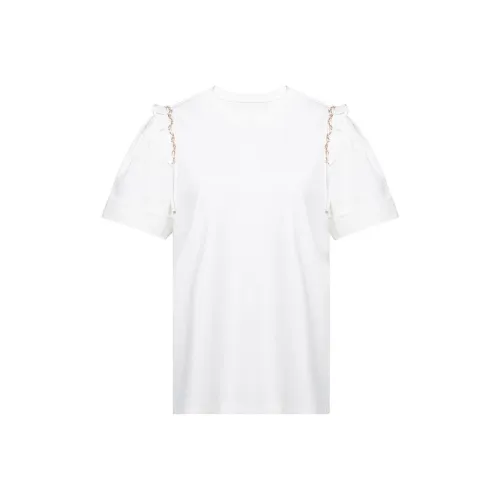 LOFT SHINE SS22 Облегающий прямой крой T-рубашка Женская Белая