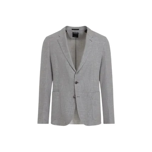 Zegna SS25 Бизнес-костюм Пальто Мужской Серый