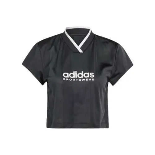 Adidas Колорблок Черные Женские Короткие Топы