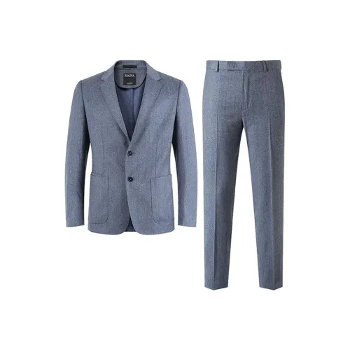 Zegna SS24 Бизнес-костюм мужской синий