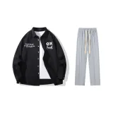 Комплект одежды (Черный топ + Серые повседневные штаны)