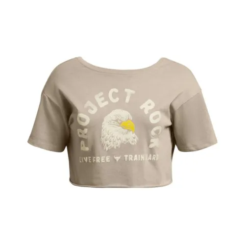 Under Armour Джонсон Дикий Коровья кожа Хаки Женские T Рубашки